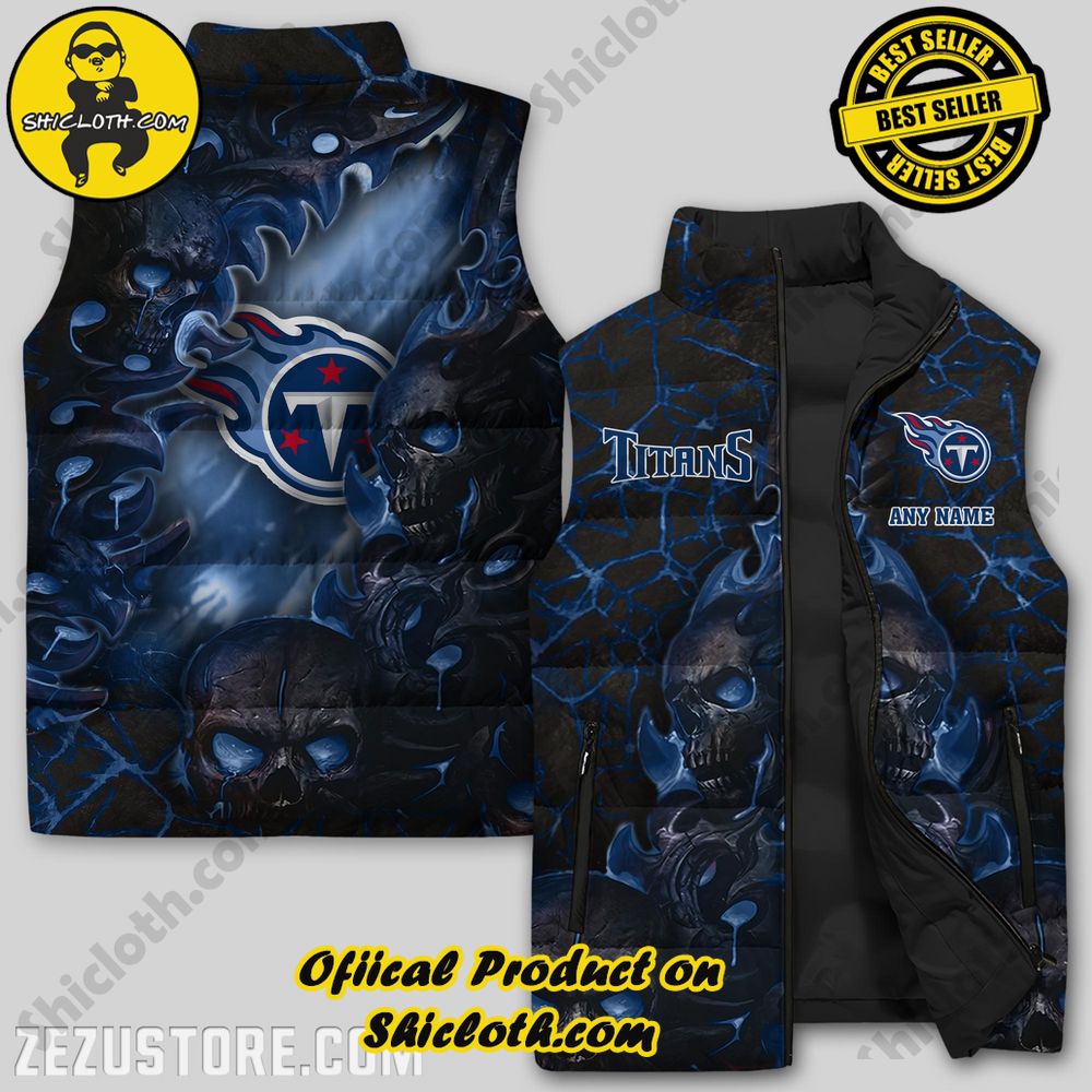 Best Seller Game Day Glamour: Elevate Your Style with Shiclothshop's NFL Team Sleeveless Jacket Collection 34 Tennessee Titans NFL Custom Puffer Sleeveless Jacket Premium, Gift for true fans