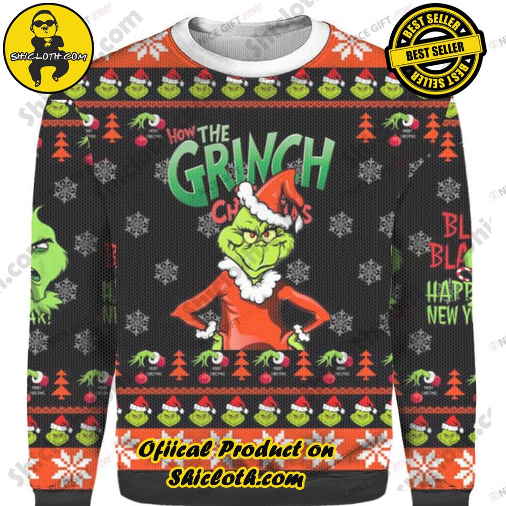 Shicloth's Enchanting Christmas Sweaters: A Cozy Blend of Style and Festivity 32 The Grinch Christmas Ugly Sweater Version 3