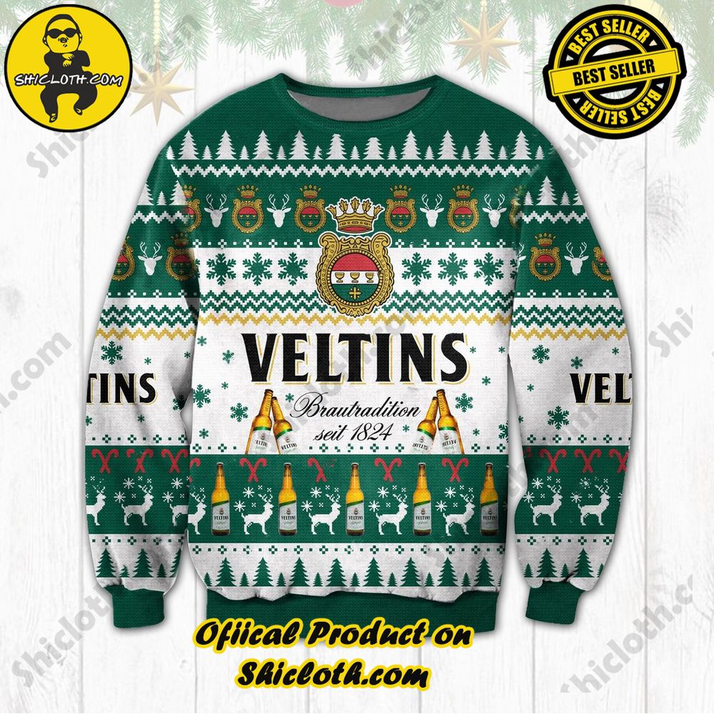 Best Seller Unveiling Festive Delight: Shiclothshop's Unique Collection of Ugly Christmas Sweaters 32 Veltins Ugly Christmas Sweater
