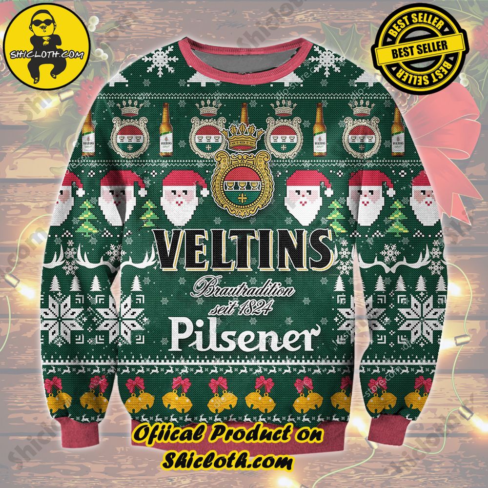 Best Seller Unveiling Festive Delight: Shiclothshop's Unique Collection of Ugly Christmas Sweaters 31 Veltins Ugly Christmas Sweater Ver 2