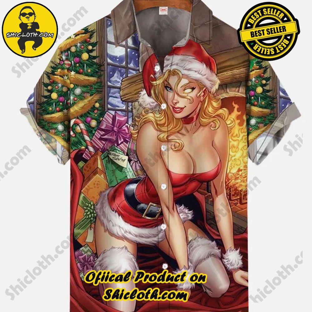 Shicloth's Short Sleeve Shirts: Effortless Elegance for Every Occasion 11 Vintage Pin Up Art Fantasy Christmas Gift Girl Printing Short Sleeve Shirt