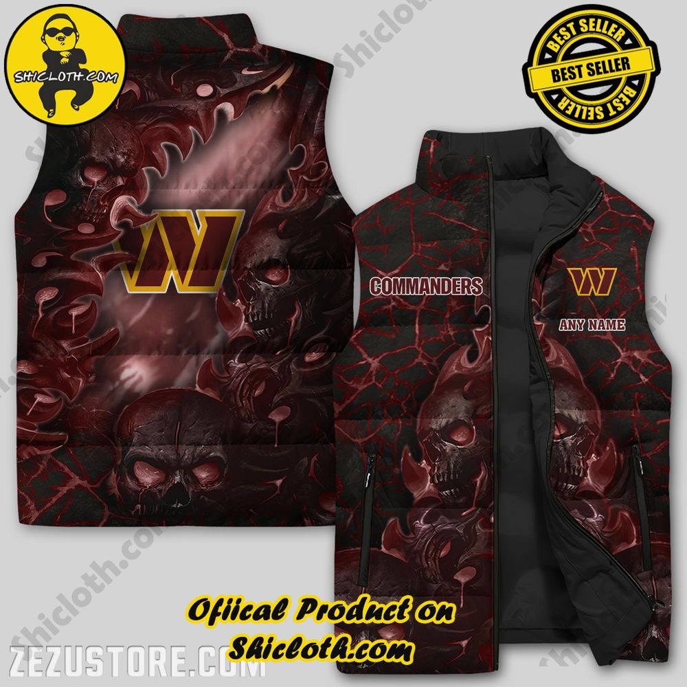 Best Seller Game Day Glamour: Elevate Your Style with Shiclothshop's NFL Team Sleeveless Jacket Collection 38 Washington Commanders NFL Custom Puffer Sleeveless Jacket Premium, Gift for true fans