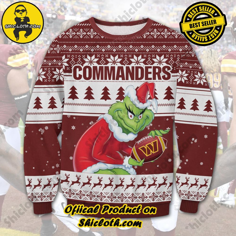 Unveiling Festive Delight: Shiclothshop's Unique Collection of Ugly Christmas Sweaters 100 Washington Commanders Ugly Sweater