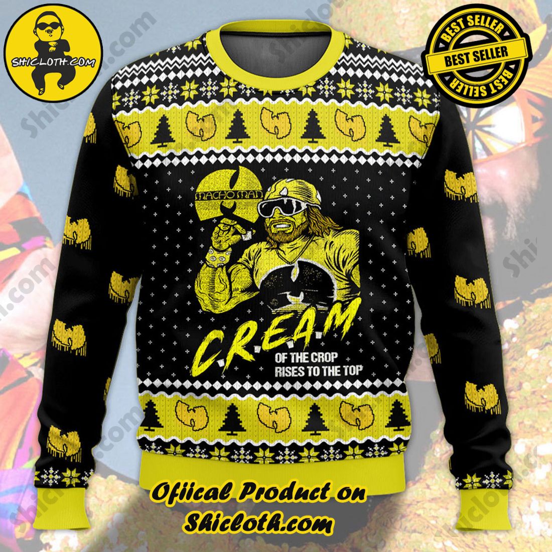  Wu Tang Clan Logo Snowflakes Yellow Black White Ugly