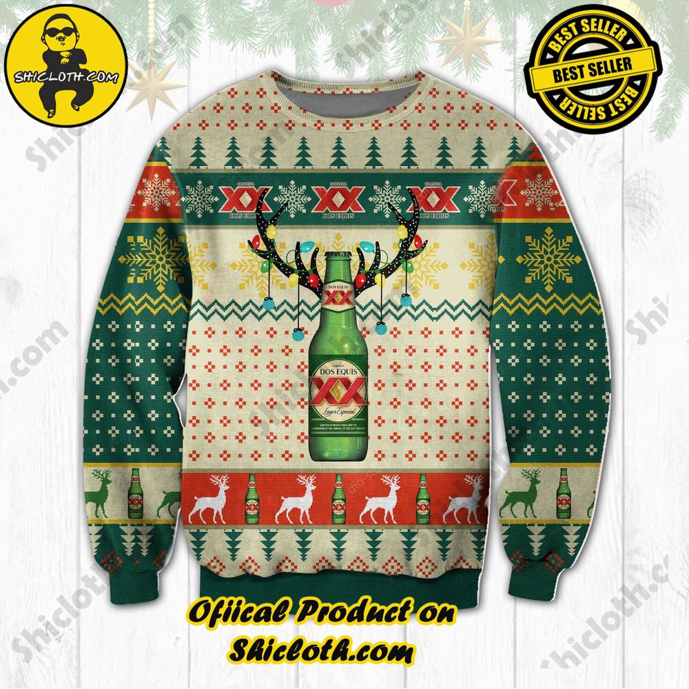 Best Seller Unveiling Festive Delight: Shiclothshop's Unique Collection of Ugly Christmas Sweaters 33 XX Dos Equis Ugly Christmas Sweater Ver 2