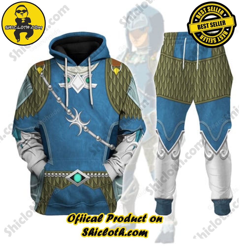 Limited Edition Shiclothshop's Legend of Zelda Outfit Costume Affordable and High-Quality 25 Zora Armor Attire Unisex Hoodie Sweatshirt T-shirt Sweatpants Cosplay