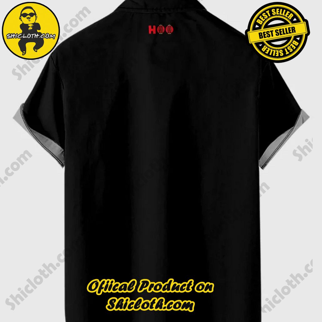 1960s Black & DarkGreen Stripe Men's Camp Short Sleeve Shirt 2 1960s Black & DarkGreen Stripe Men's Camp Short Sleeve Shirt - Image 2