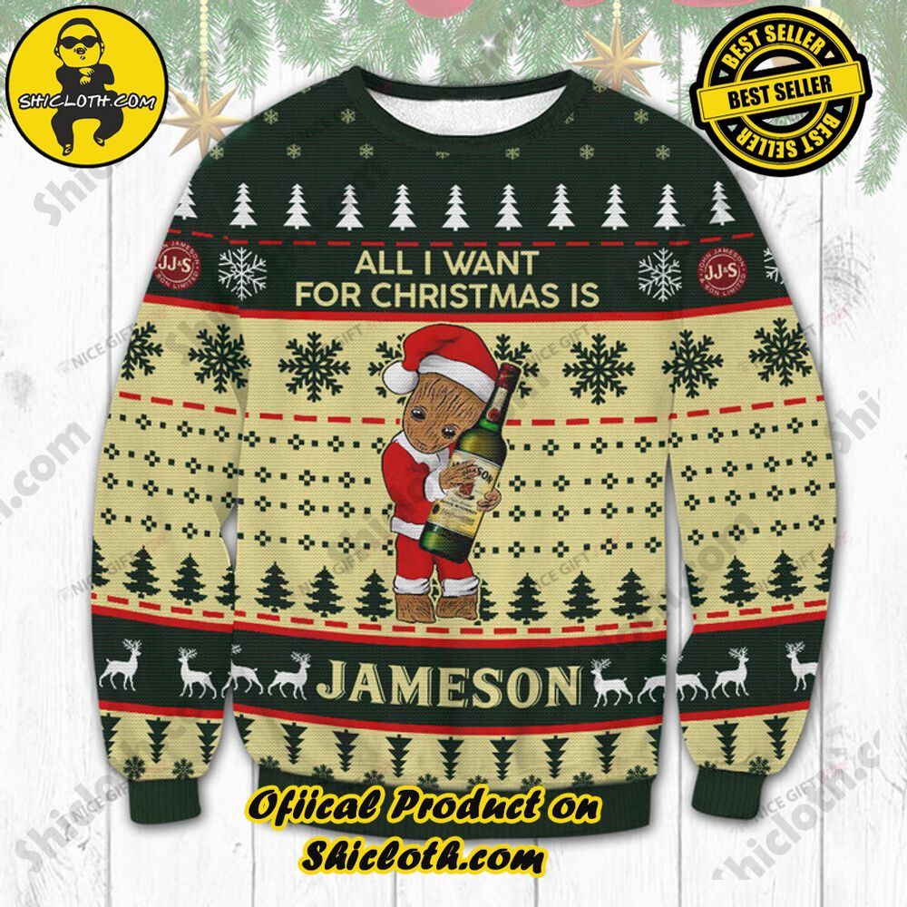Hot Trending Wrap Up in Style: Shicloth's Enchanting Christmas Sweater Collection 2 All I Want For Christmas Is Jameson Irish Whiskey Christmas Ugly Sweater