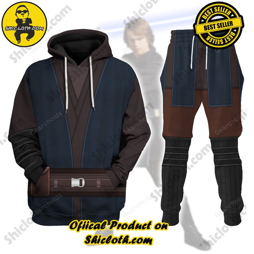 Galactic Glam: Unveiling the Stellar Collection of Star Wars Outfit Costumes by Shiclothshop 3 Anakin Skywalker's Jedi Robes Costume Hoodie Sweatshirt T-Shirt Sweatpants