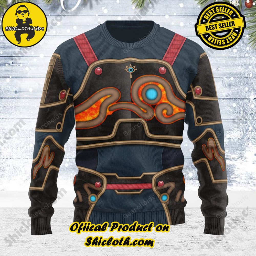 Ancient Armor Themed Costume Unisex Christmas Wool Sweater 2 Ancient Armor Themed Costume Unisex Christmas Wool Sweater - Image 2