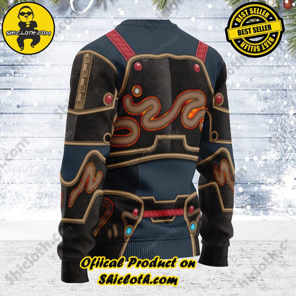 Ancient Armor Themed Costume Unisex Christmas Wool Sweater 3 Ancient Armor Themed Costume Unisex Christmas Wool Sweater - Image 3