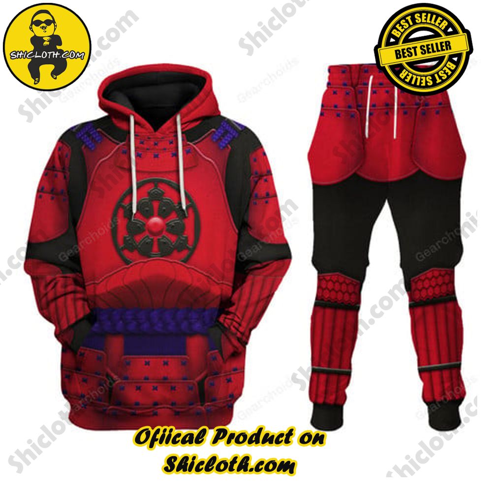 Unveiling the Stellar Collection of Star Wars Outfit Costumes by Shiclothshop 2 Ashigaru Red Akazonae Koyal Guard Costume Hoodie Sweatshirt T-Shirt Sweatpants