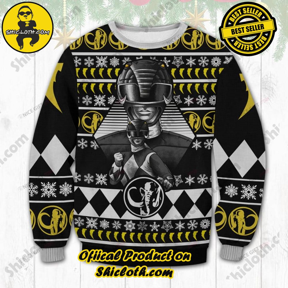 Wrap Up in Style: Shicloth's Enchanting Christmas Sweater Collection 59 Black Power Ranger Christmas Ugly Sweater