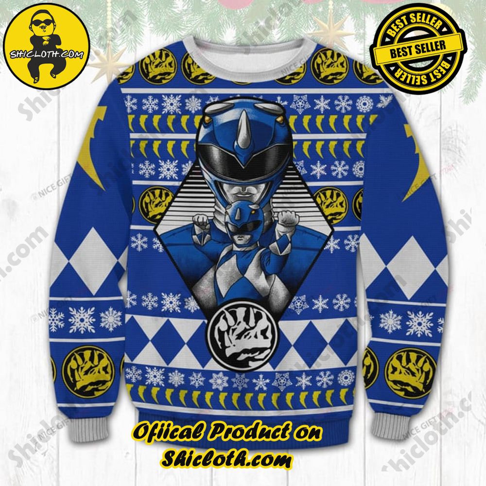 Wrap Up in Style: Shicloth's Enchanting Christmas Sweater Collection 61 Blue Power Ranger Christmas Ugly Sweater