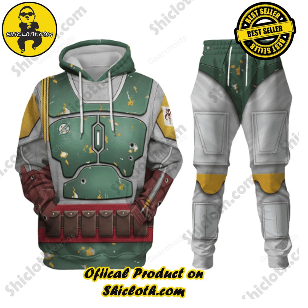 Unveiling the Stellar Collection of Star Wars Outfit Costumes by Shiclothshop 6 Boba Fet Samurai Costume Hoodie Sweatshirt T-Shirt Sweatpants