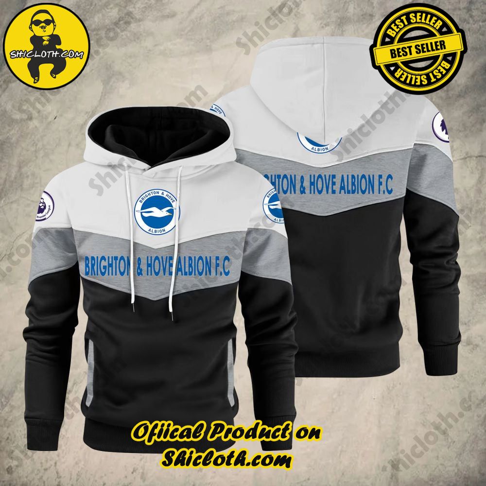 Shiclothshop's Patchwork Hoodie – A Fusion of Style, Comfort, and Artistic Expression 6 Brighton & Hove Albion F.C Premier League Patchwork Hoodie