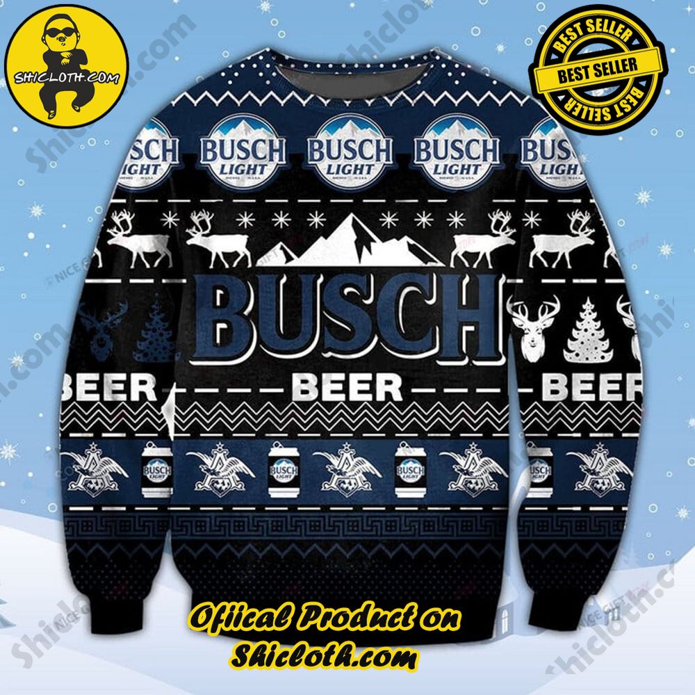 Wrap Up in Style: Shicloth's Enchanting Christmas Sweater Collection 66 Busch Light Christmas Ugly Sweater Version 1