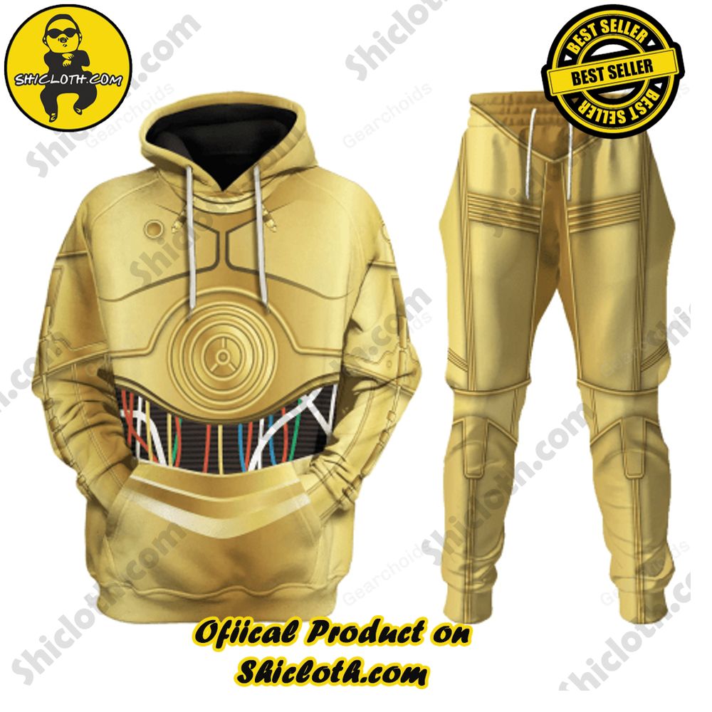 Unveiling the Stellar Collection of Star Wars Outfit Costumes by Shiclothshop 11 C-3PO Costume Hoodie Sweatshirt T-Shirt Sweatpants