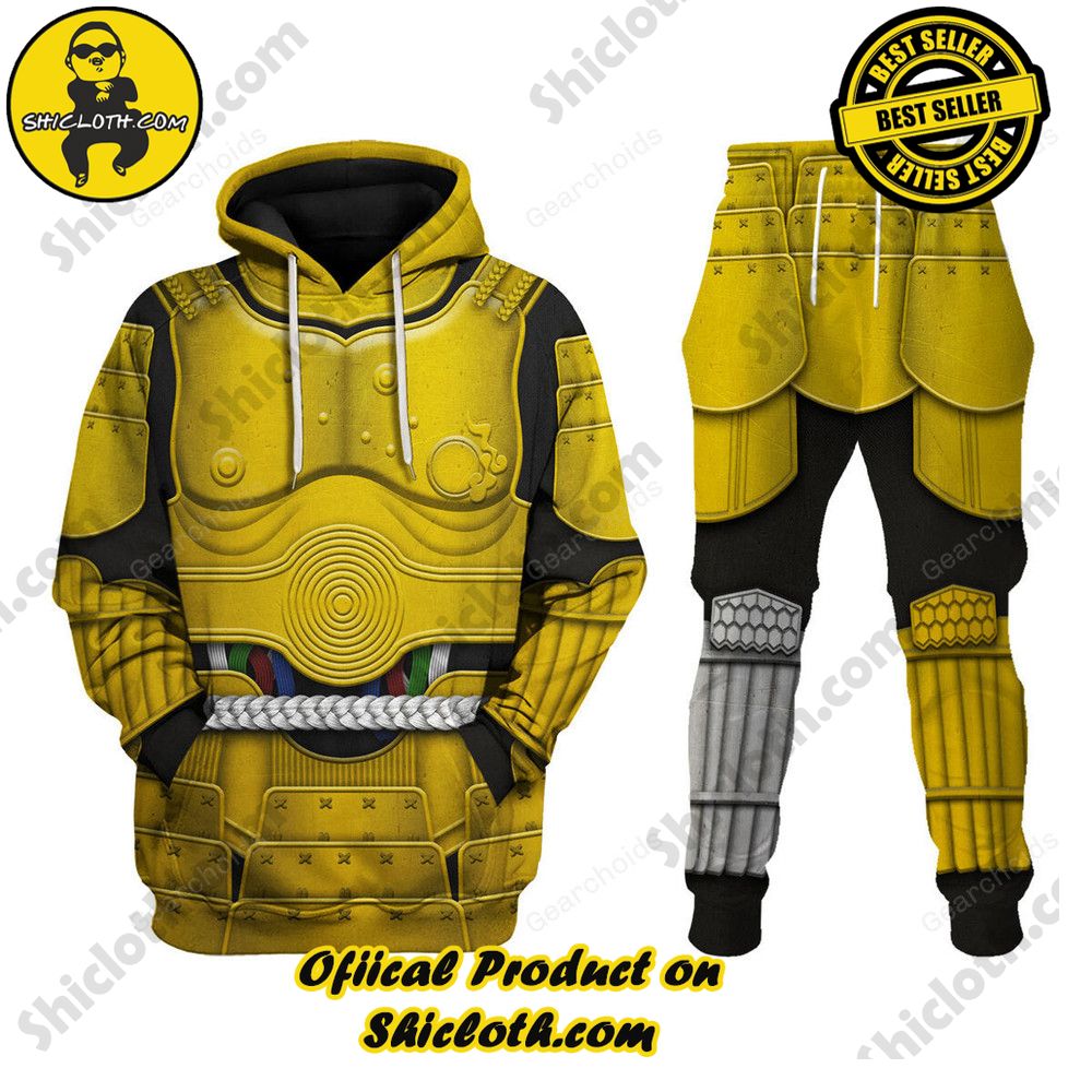 Galactic Glam: Unveiling the Stellar Collection of Star Wars Outfit Costumes by Shiclothshop 8 C-3PO Samurai Costume Hoodie Sweatshirt T-Shirt Sweatpants