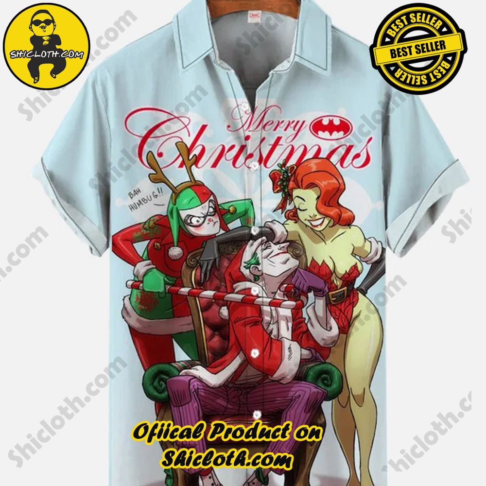 Hot Trending Fashion for Summer : Shiclothshop's Hawaiian Shirts 69 Vintage Pin Up Art Merry Christmas Clown Santa Claus And Beauty Printing Short Sleeve Shirt