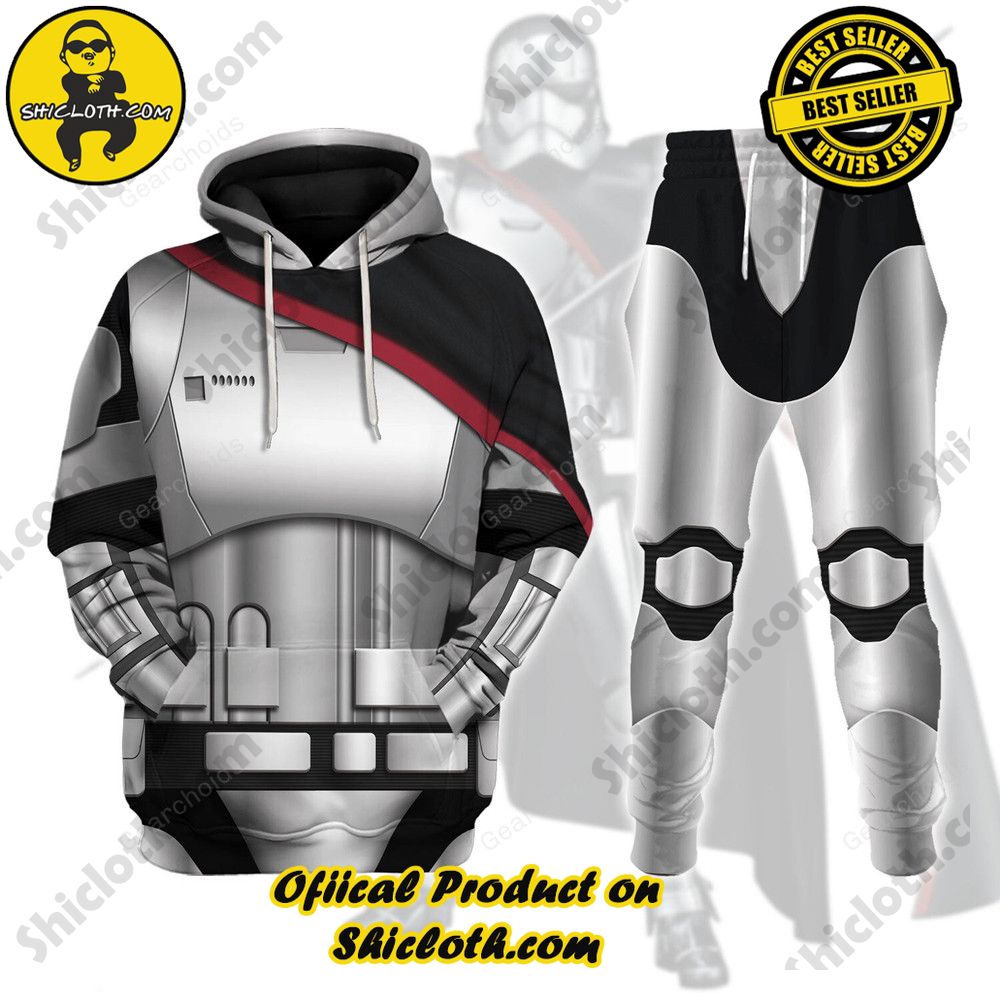 Galactic Glam: Unveiling the Stellar Collection of Star Wars Outfit Costumes by Shiclothshop 12 Captain Phasma's Armor Costume Hoodie Sweatshirt T-Shirt Sweatpants