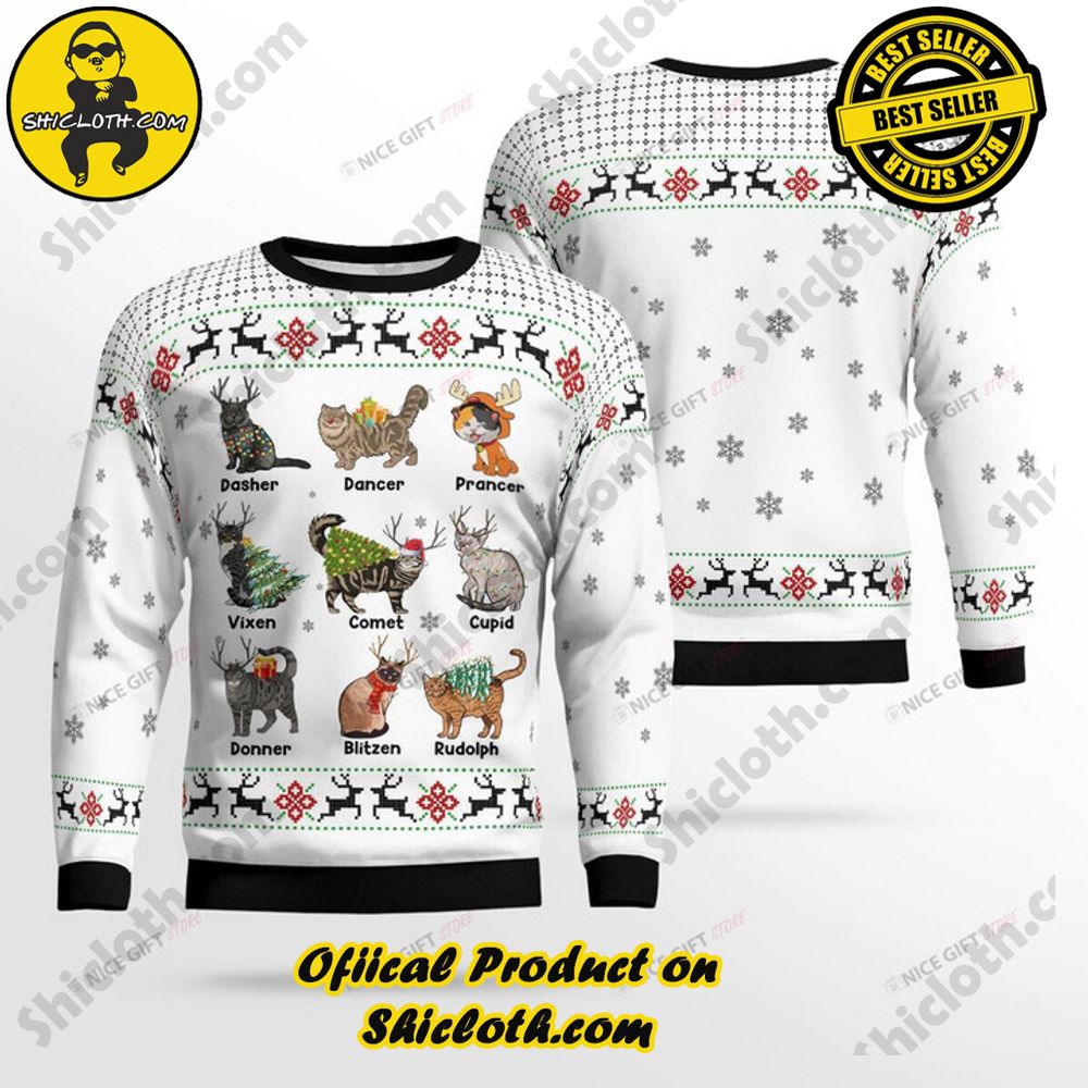Best Seller Wrap Up in Style: Shicloth's Enchanting Christmas Sweater Collection 6 Cats Christmas Ugly Sweater