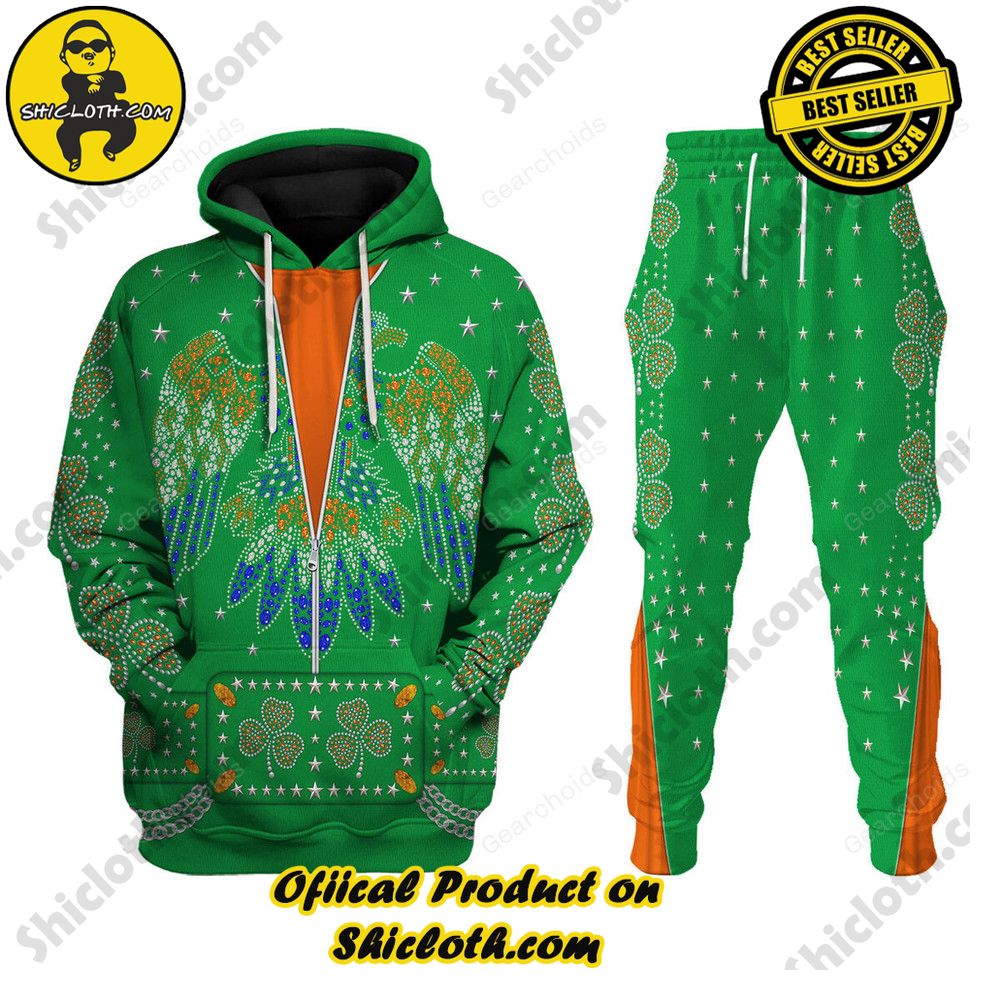 Celebrating the King: Elvis Presley Costume for St. Patrick's Day Hoodie Sweatshirt T-Shirt Sweatpants