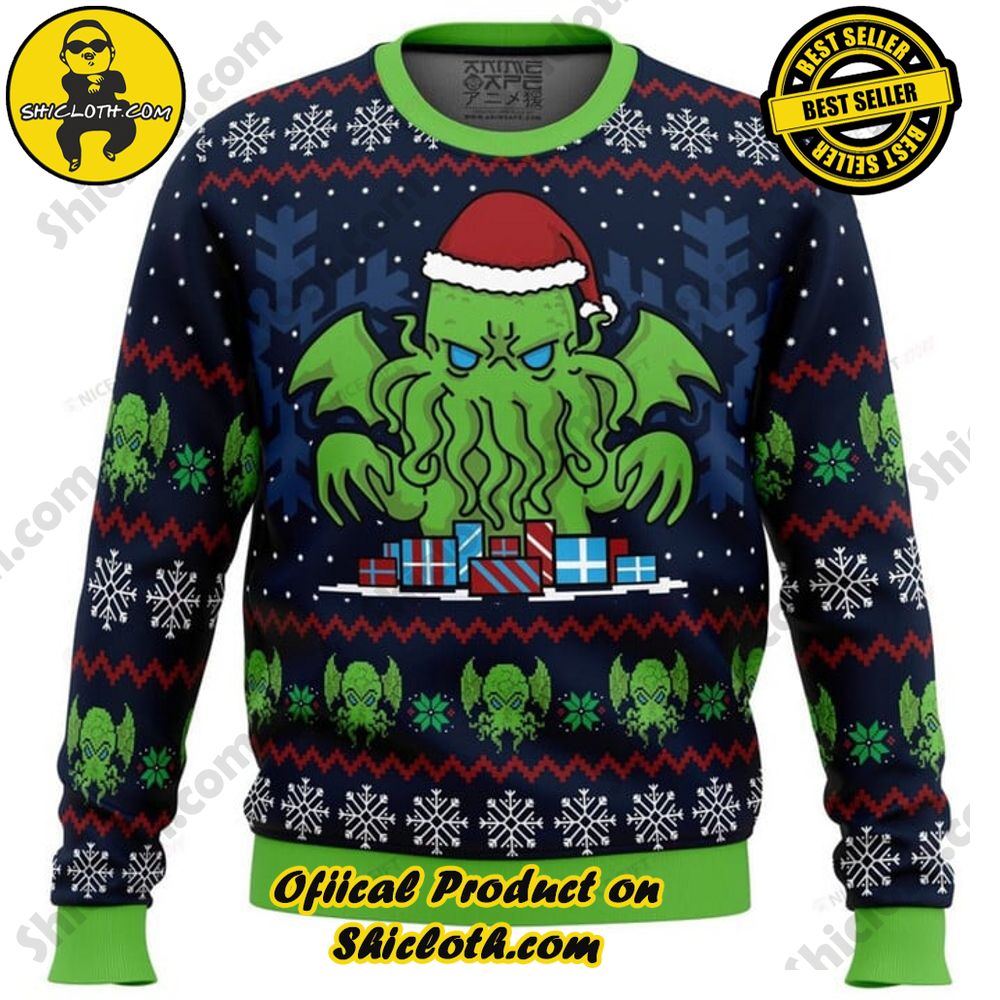 Wrap Up in Style: Shicloth's Enchanting Christmas Sweater Collection 2 Cthulhu Call Of Christmas Ugly Sweater