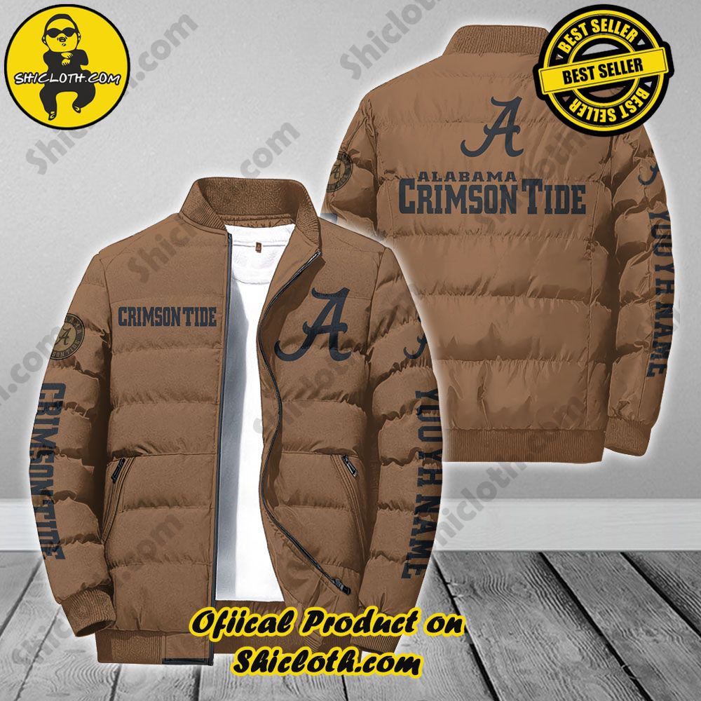 Custom Name NCAA Alabama Crimson Tide Personalized Puffer Jacket
