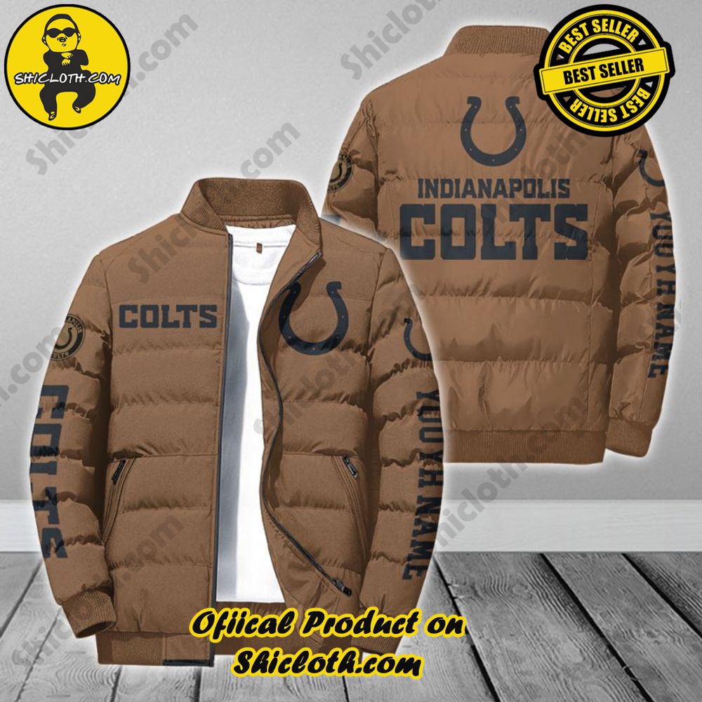 Discover the Ultimate in Style and Warmth with Shiclothshop's Puffer Jackets: Elevate Your Winter Wardrobe 51 Custom Name NFL Indianapolis Colts Personalized Puffer Jacket