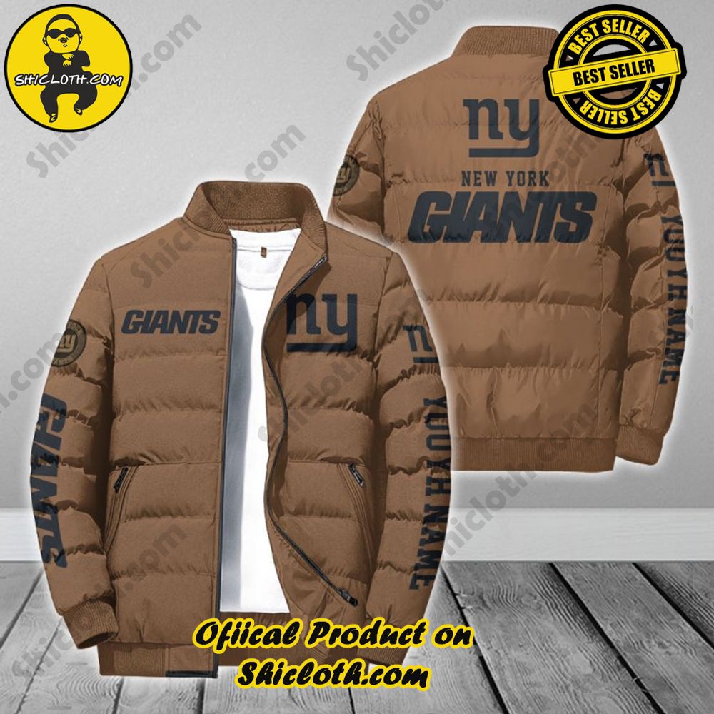 Discover the Ultimate in Style and Warmth with Shiclothshop's Puffer Jackets: Elevate Your Winter Wardrobe 61 Custom Name NFL New York Giants Personalized Puffer Jacket