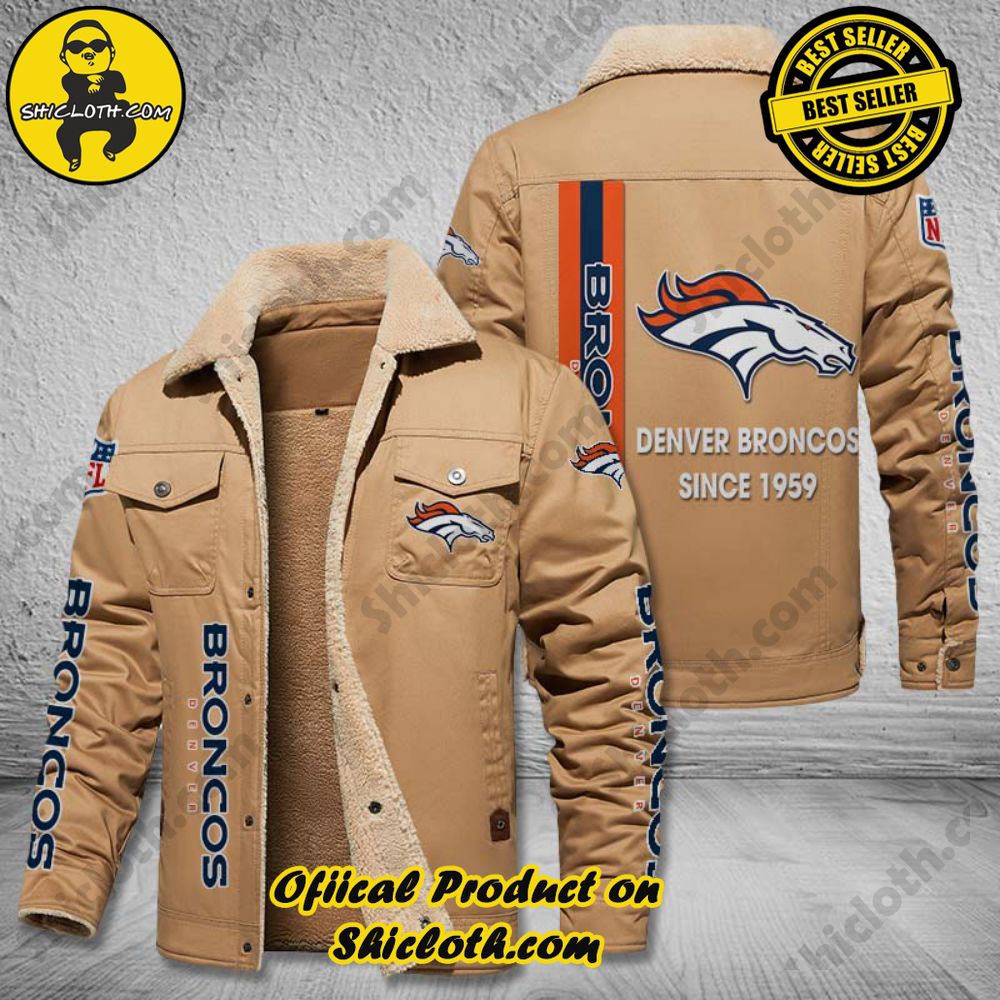 Denver Broncos NFL Fleece Leather Jacket 2 Denver Broncos NFL Fleece Leather Jacket - Image 2