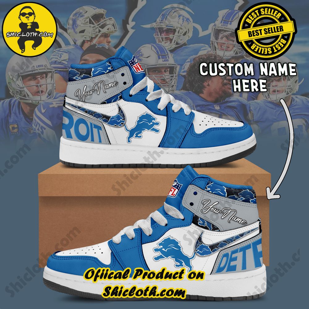 Step into Style: Unveiling the Timeless Elegance of Shiclothshop's Nike Air Jordan 1 Sneakers 19 Detroit Lions Fashion Casual Custom Name Nike Air Jordan 1 Sneakers