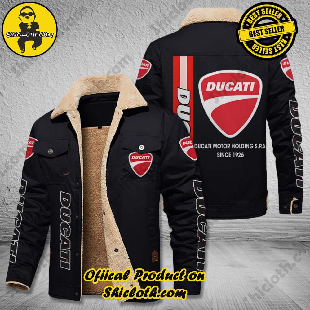 Best Seller The Perfect Cozy Fleece Leather Jacket Gift 17 Ducati Fleece Leather Jacket
