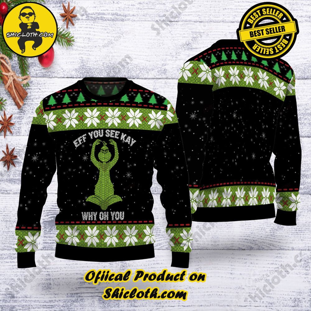 Best Seller Wrap Up in Style: Shicloth's Enchanting Christmas Sweater Collection 55 Eff You See Kay Why Oh You Christmas Ugly Sweater