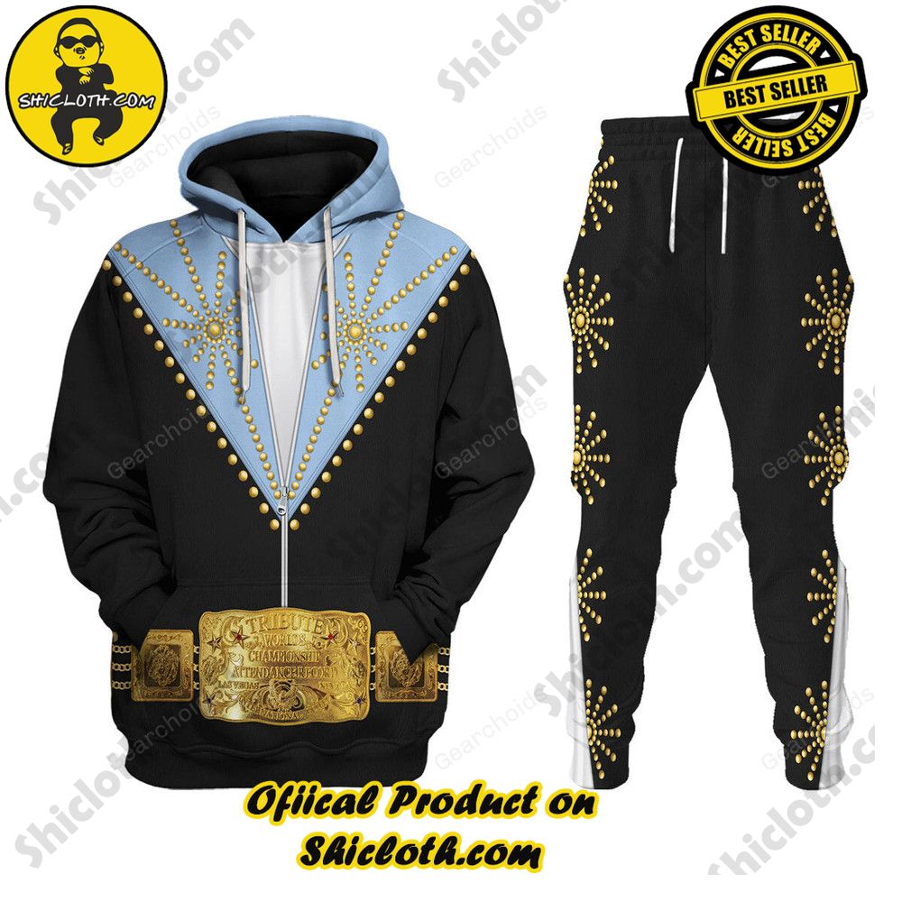Hot Limited Unveiling the Stellar Collection of Elvis Presley Outfit Costume by Shiclothshop 31 Elvis Cisco Blue Costume Hoodie Sweatshirt T-Shirt Sweatpants