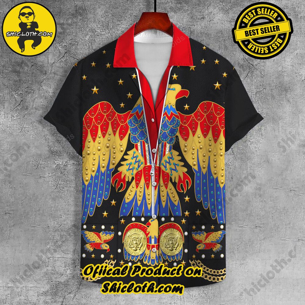Lapels Redefined: Discover the Versatility of Shiclothshop's UNISEX LAPEL SHIRT 17 Elvis EAGLE Red UNISEX LAPEL SHIRT
