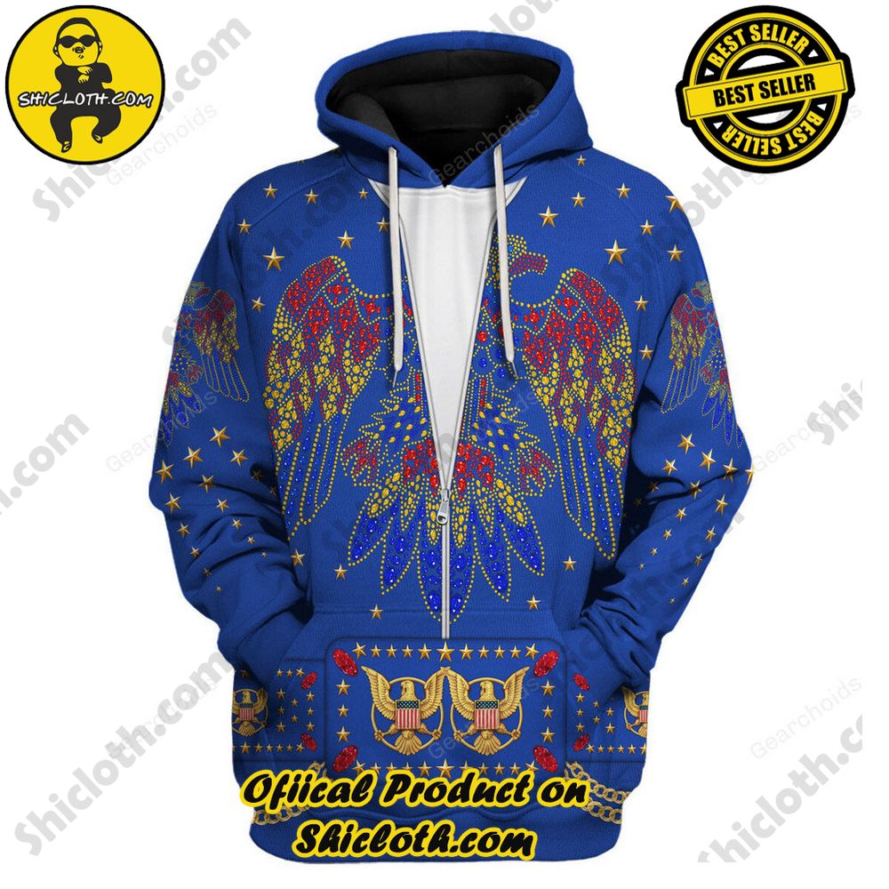 Elvis EAGLE Blue Costume Hoodie Sweatshirt T-Shirt Sweatpants 4 Elvis EAGLE Blue Costume Hoodie Sweatshirt T-Shirt Sweatpants - Image 4