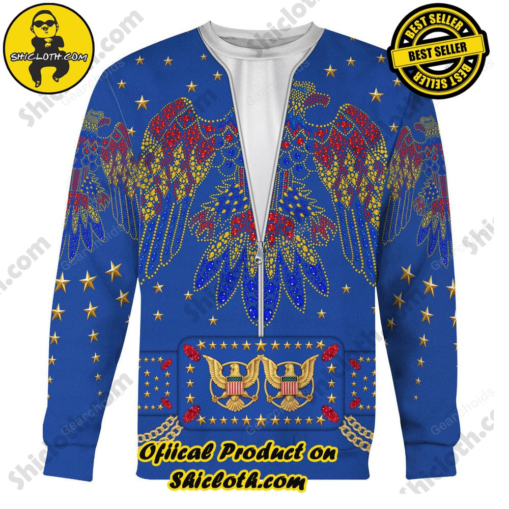 Elvis EAGLE Blue Costume Hoodie Sweatshirt T-Shirt Sweatpants 5 Elvis EAGLE Blue Costume Hoodie Sweatshirt T-Shirt Sweatpants - Image 5