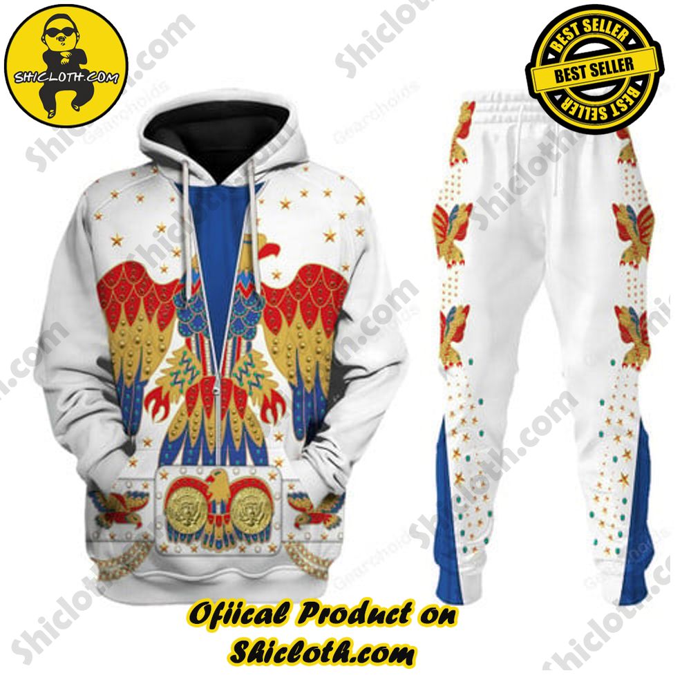 Hot Limited Unveiling the Stellar Collection of Elvis Presley Outfit Costume by Shiclothshop 6 Elvis EAGLE Costume Hoodie Sweatshirt T-Shirt Sweatpants