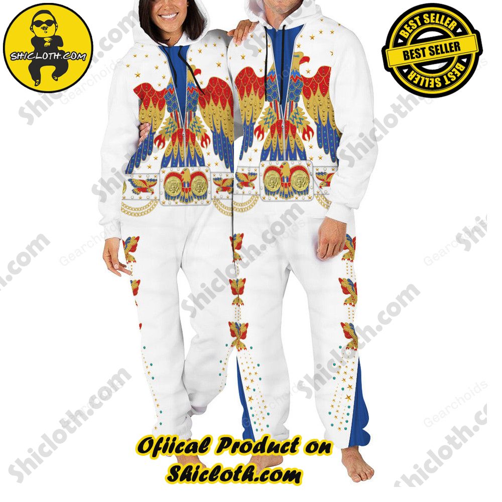 Unveiling Shiclothshop's Elvis Presley Outfit Costume Collection 9 Elvis EAGLE Red jumpsuit Costume Version 1