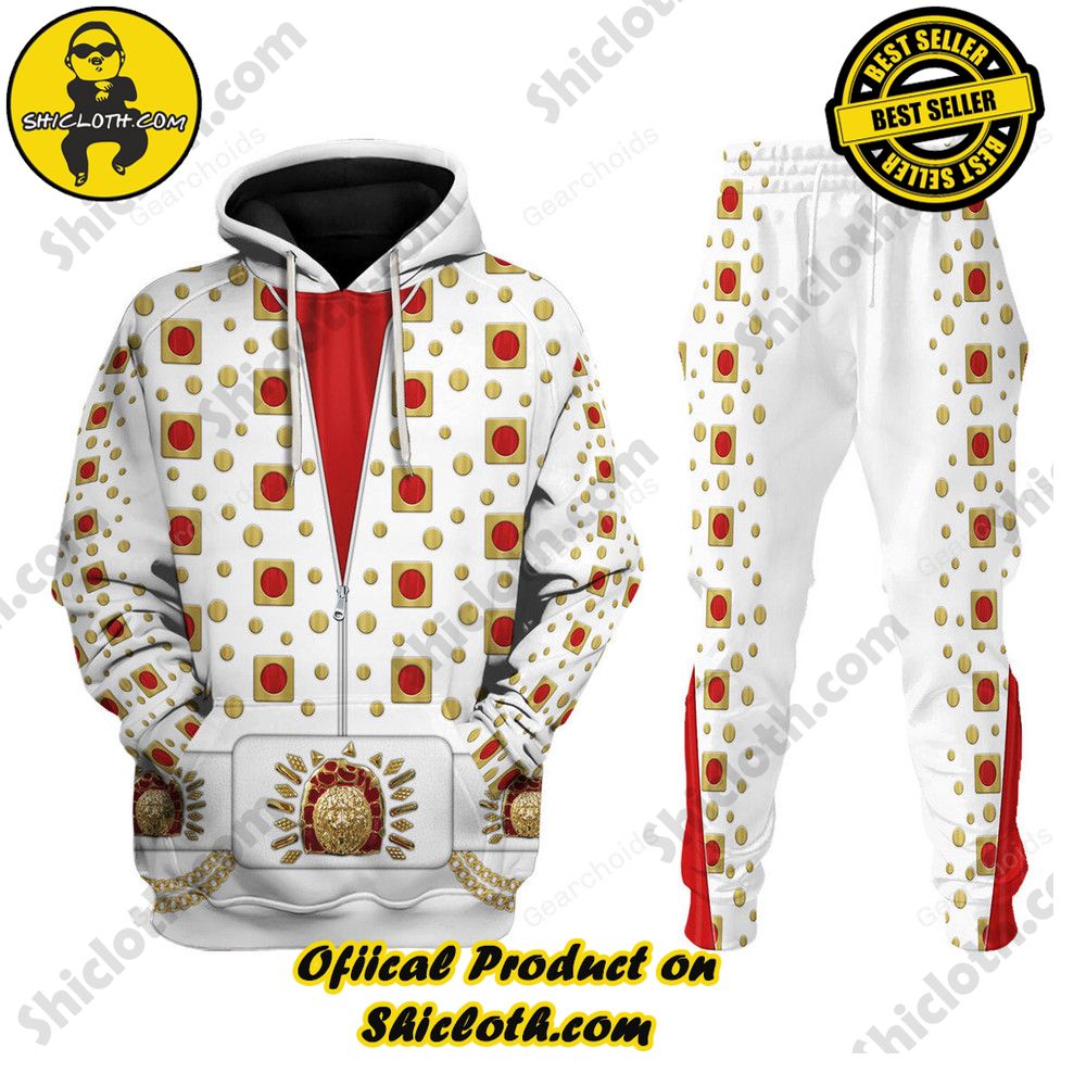 Hot Limited Unveiling the Stellar Collection of Elvis Presley Outfit Costume by Shiclothshop 44 Elvis Eyelet Suit Costume Hoodie Sweatshirt T-Shirt Sweatpants