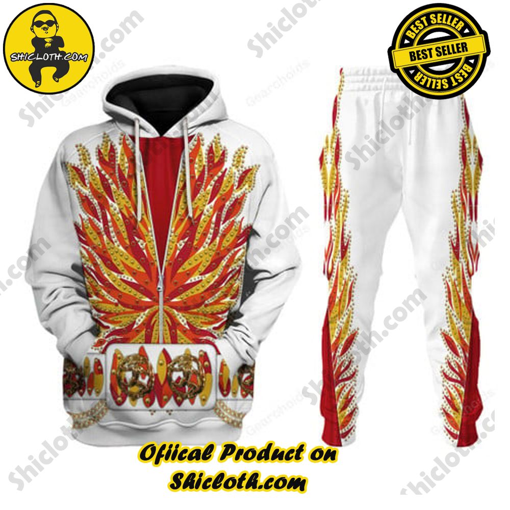 Hot Limited Unveiling the Stellar Collection of Elvis Presley Outfit Costume by Shiclothshop 7 Elvis Flame Outfit Costume Hoodie Sweatshirt T-Shirt Sweatpants