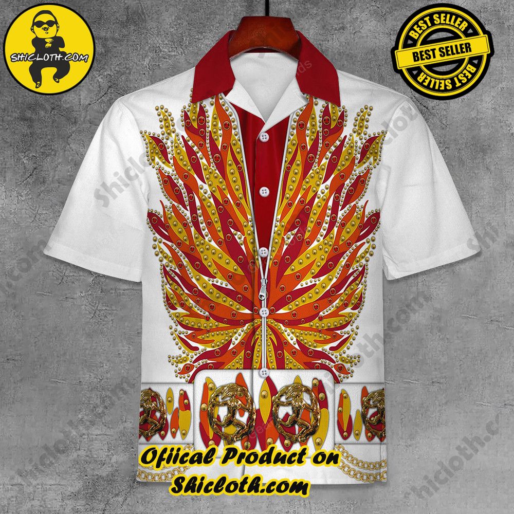 Hot Limited Unveiling the Stellar Collection of Elvis Presley Outfit Costume by Shiclothshop 45 Elvis Flame Unisex Hawaii Shirt