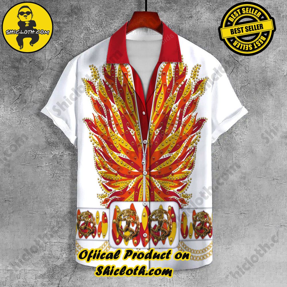 Lapels Redefined: Discover the Versatility of Shiclothshop's UNISEX LAPEL SHIRT 3 Elvis Aloha from Hawaii Red UNISEX LAPEL SHIRT