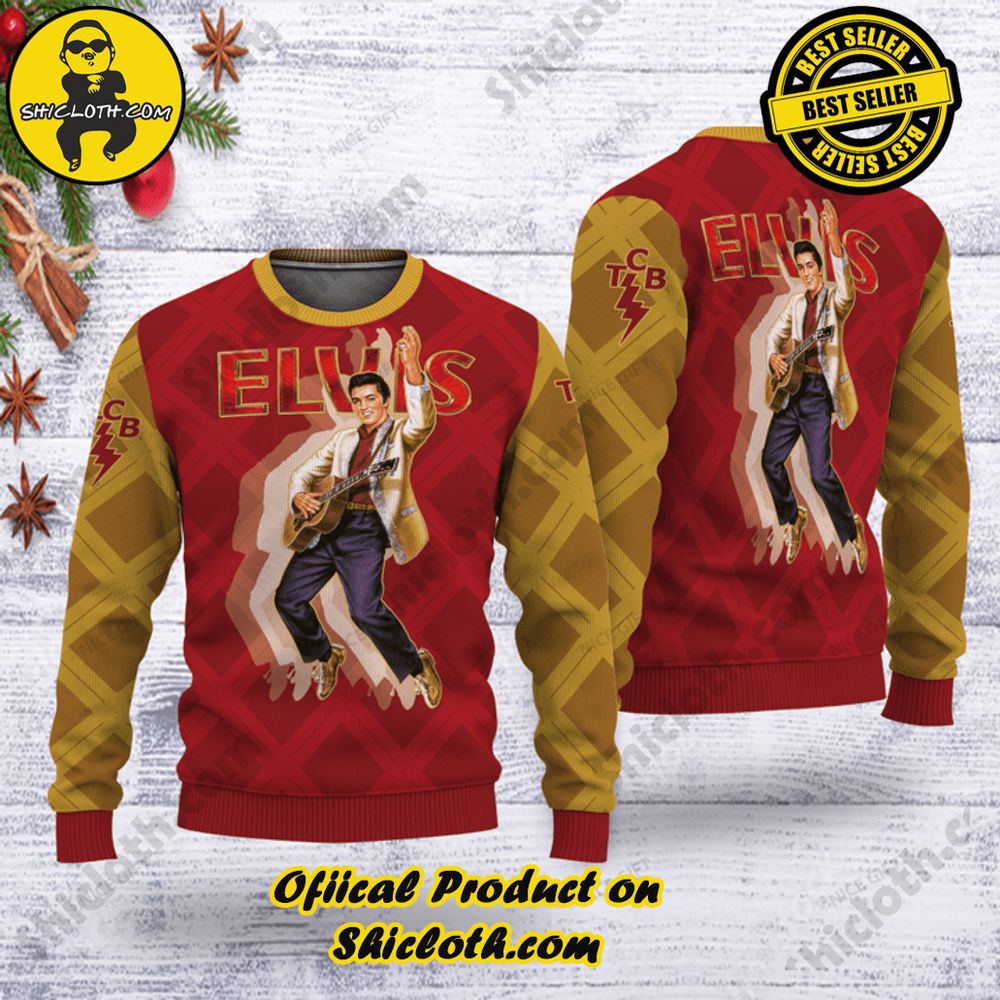 Wrap Up in Style: Shicloth's Enchanting Christmas Sweater Collection 6 Elvis Presley Christmas Ugly Sweater