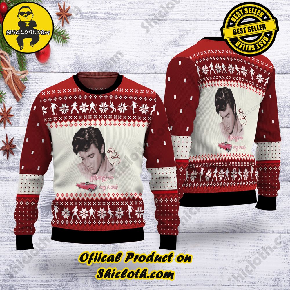 Best Seller Wrap Up in Style: Shicloth's Enchanting Christmas Sweater Collection 57 Elvis Presley Christmas Ugly Sweater Version 2