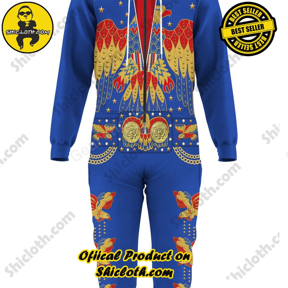 Elvis Presley EAGLE Blue jumpsuit Costume 2 Elvis Presley EAGLE Blue jumpsuit Costume - Image 2