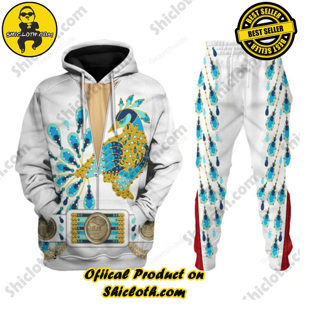 Hot Limited Unveiling the Stellar Collection of Elvis Presley Outfit Costume by Shiclothshop 10 Elvis Presley Gold Lame Costume from Hawaii Hoodie Sweatshirt T-Shirt Sweatpants