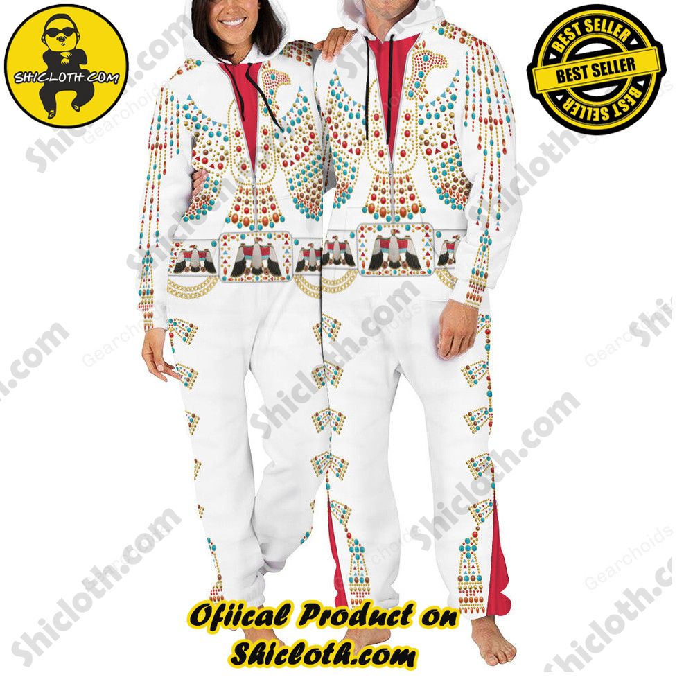 Rock 'n' Roll Royalty: Unveiling Shiclothshop's Elvis Presley Outfit Costume Collection 28 Elvis Thunderbird jumpsuit Costume